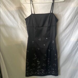 Black Mini Sheath Dress Spaghetti Strap Cocktail